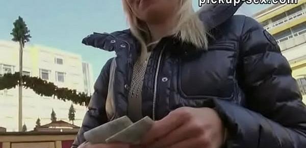  Perky tits European blonde chick Adrienne paid for fucking